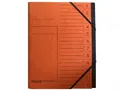 Produktbild: 5 Ordnungsmappen A4 mit 12 Fächer orange Gummizug Karton Colorspan-Karton