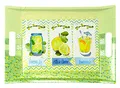 Produktbild: Lashuma Melamin Tablett gelb grün, Design: Zitrone, Italienisches Küchentablett eckig 38x27 cm