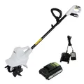 Produktbild: TRUTZHOLM Akku Bodenhacke 20V/2.0Ah mit Akku und Ladegerät 19 cm Arbeitsbreite 24 Klingen 15,5 cm Arbeitstiefe Motorhacke Bodenfräse Gartenfräse Kultivator für Beet und Garten