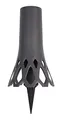 Produktbild: Plastia Grabvase mit Erdspieß Roseta Anthrazit 1 L - Friedhofsvase aus Kunststoff - Steckvase als Grabschmuck - UV-und witterungsbeständige Blumenvase