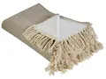 Produktbild: Picknickdecke Baumwolle beige/ taupe 200  x 200 cm isoliert Fransen modern Dhand