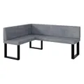 Produktbild: MEBLINI Eckbank für Esszimmer - Küchenbank - Essecke - Sitzecke Küche - Toni - U-Beine 128x168x87cm Links - Grau Samt