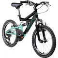 Produktbild: Galano FS180 Kinderfahrrad 18 Zoll ab 6 Jahre 115 - 130 cm Mountainbike Fully 6 Gänge schwarz/türkis