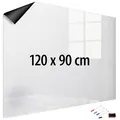 Produktbild: infactory Magnetfolie: Magnetische Whiteboard-Folie, selbstklebend, 4 Marker, 120 x 90 cm (Magnetfolie Kühlschrank, Whiteboard Folie abwischbar, Stifte)