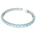 Produktbild: Swarovski Matrix Tennis, Rhodiniertes Damenarmband mit Strahlenden, Blauen Swarovski Kristallen