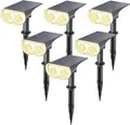Produktbild: Linkind Solarlampen Außen Garten 800Lm 3000K Warmweiß Strahler 22-LEDs 6 Stück