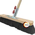 Produktbild: Peggy Perfect Straßenbesen, Saalbesen 40cm mit 1,50m langem, Ø2,8cm Holzstiel. Premium Haarmischung -mittelhart. Patentiertes Stielhaltesystem „Schraubfix Plus“.