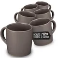 Produktbild: Moritz & Moritz NORDIC Kaffeetassen Set 12-teilig Grau - ca. 300ml aus hochwertigem Steinzeug - Stilvolles Design mit Henkel - Tassen mit Henkel für Kaffee, Tee, heiße Schokolade, Cappuccino