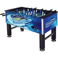 Produktbild: Carromco Kickertisch Stadium-XT in Blau – Profi Tischkicker für Erwachsene, 142x75x87,5 cm – Stabiler Korpus, Stahlstangen, höhenverstellbare Füße, inkl. 4 Bälle