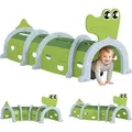 Produktbild: AIYAPLAY Krabbeltunnel für Kinder, Spieltunnel 194 cm, in Cartoon-Krokodil, Tunnel Kinder, für Kinder 3-6 Jahre, Kunststoff, Indoor Outdoor, Grün - Grün