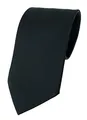 Produktbild: TigerTie - Breite Designer Krawatte in schwarz Unicolor einfarbig - Trauerkrawatte 100% Polyester - Krawattenbreite 8,5 cm