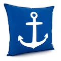 Produktbild: heimtexland ® Outdoorkissen 45x45 Dekokissen Outdoor Garten Lounge Deko Kissen Typ839 Maritim Anker Blau