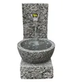 Produktbild: Dehner Gartenbrunnen Peel, frostbeständig, Brunnen für Außen, mit LED Beleuchtung warmweiß/Transformator/Wasserpumpe, 70 x 50 x 50 cm, Granit, grau