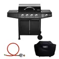 Produktbild: TAINO BASIC 4+1 Brenner Gasgrill Abdeckung Set Gasregler BBQ Zubehör Cover