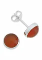 Produktbild: Ohrstecker 925 Silber Karneol orange roter Stein Edelstein Ohrringe echt Silber Damen Sterling Silber Stecker Geschenk(MOS-042-16)