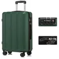Produktbild: YONSLY Hartschalen-Trolley Premium Hartschalen-Reisekoffer, 4 Rollen, TSA-Schloss, YKK-Reißverschluss, austauschbare Rollen/Griffe grün 66 cm