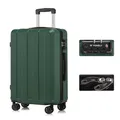 Produktbild: YONSLY Premium Reisekoffer TSA-Schloss,YKK-Reißverschluss Hartschalen-Koffer Trolley Rollkoffer Suitcase Handgepäck 4 Rollen (Dunkelgrün, L)