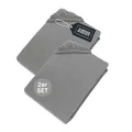 Produktbild: SCHÖNER WOHNEN Spannbettlaken 140x200cm 2er Pack Grau bis 160x200cm - Luxus Spannbetttücher aus Jersey-Baumwolle Öko-Tex Zertifiziert - für Matratzen bis 30 cm & Boxspringbett - Bettlaken