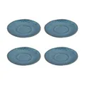Produktbild: LEONARDO HOME Matera Unterteller 4-er Set, spülmaschinengeeignete Steingut-Unterteller für Matera Tassen, 4 Keramik-Untertassen, blau, Ø 15 cm, 018592