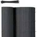Produktbild: Sekey Balkonsichtschutz 5m lang Sichtschutzmatte PVC Grau Doppelte Verstärkung Innen Sichtschutzzaun mit Kabelbindern 140 cm