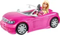 Produktbild: Barbie Puppe und Cabrio rosa Glitzer Reifen Logo Spielzeug 3 Jahre NEU OVP