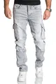Produktbild: REPUBLIX Herren Cargo Jeans Regular Slim Denim Hose Destroyed R7977 Grau W30/L30