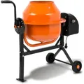 Produktbild: Betonmischer Mischmaschine Elektrisch mit 65L Trommelvolumen, 220W Motor, 230V, Stahl-Gestell mit Transporträdern, Trommel und Zahnkranz aus Stahl,