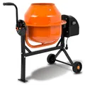 Produktbild: EBERTH 65L Betonmischer Elektrisch Mobil, 220W Motor, Gestell, Trommel und Zahnkranz aus Stahl, feststellbares Handrad, breite Fußplatte, Profi Zementmischer, Trommel schwenkbar, Einfache Bedienung