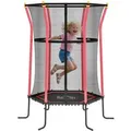 Produktbild: HOMCOM Kids Trampoline Stahl Kunststoff Rot Ø163,5 x H190 cm
