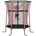 Produktbild: Kinder Trampolin Ø163,5 Cm, Indoor Trampolin Mit Sicherheitsnetz Randabdeckung Gummiseil, Kindertrampolin Bis 50 Kg, Für Kinder 3-10 Jahre Rot - Homcom