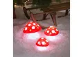 Produktbild: Lights4fun LED Dekofigur 3er Set Acryl Weihnachtsfiguren außen Fliegenpilze, LED fest integriert