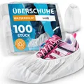 Produktbild: 100x Schuhüberzieher wasserdicht weiß von Überschuhe Verstärkt Extra Stark >9...