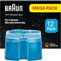 Produktbild: Braun 3-in-1 ShaverCare Reinigungskartuschen für Reinigungsstationen – ORIGINAL Kartuschen – Reinigt Rasierer 10x besser als Wasser, Scherkopfreiniger, Entfernt Haare und Hautpartikel – 12er Pack