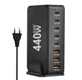 Produktbild: SCHNELLLADEGERÄT 440W 8-in-1 GaN III 5x USB C 3x QC 3.0 FÜR IPHONE LAPTOPS
