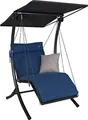 Produktbild: Angerer Freizeitmöbel GmbH Hollywoodschaukel 1-Sitzer Swing Smart - Gartenschaukel Made in Germany - Schaukel zum Sitzen, Liegen und Entspannen - mit Bett-Funktion - einfache Montage (Blau)