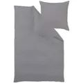 Produktbild: Curt Bauer Uni Mako-Satin Bettwäsche 155x220 cm + 80x80 cm | mattsilber - grau
