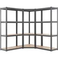 Produktbild: Juskys 3er Regalsystem 1 Corner und 2 Easy Insgesamt 12 Böden mit 960 kg Tragkraft Grau