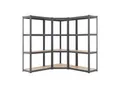 Produktbild: Juskys 3er Metall Regalsystem Easy, 1 Eckregal & 2 Schwerlastregale, 12 MDF Holz Böden, 960kg Grau