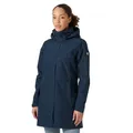 Produktbild: Helly Hansen Aden Damen-Regenjacke, wasserdicht, atmungsaktiv, mit Kapuze, lang, 597 Navy (Dunkelblau), Größe M