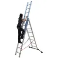 Produktbild: Euroline Premium 30766 Mehrzweckleiter, 3-teilig 3x10 Sprossen mit Vario-Traverse