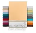 Produktbild: BEAUTEX Spannbetttuch Bettlaken aus Baumwolle, Premium Jersey Stoff 160g/m², Größe und Farbe wählbar (Boxspring - 90x200x45 cm, Apricot)