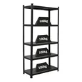 Produktbild: PROREGAL All Black Series Schwerlastregal Ragnar für Gesamtlast 500kg Maße: 180x90x40cm Matt Schwarz, Kellerregal, Steckregal, Garagenregal
