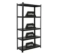 Produktbild: PROREGAL® Schwerlastregal Wohnregal Designregal Series RAGNAR Fachlast 100kg, Kellerregal Steckregal Garagenregal Wohnregal Schwarzes Gestell