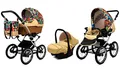 Produktbild: BabyLux Kinderwagen 3in1 mit Autositz für Kleinkinder – Kinderwagen für Neugeborene und Kleinkinder –– Baby Neugeborenen Kinderwagen – 59x105x125cm – Max 15kg – Jungle Flowers Silver Frame