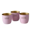 Produktbild: 3 x Windlicht LEBE Liebe Lache Eisen Höhe 7 cm Hellrosa, Set,