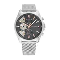 Produktbild: Tommy Hilfiger Multi Zifferblatt Quarz Uhr für Herren mit Silbernes Edelstahl-Mesh-Gliederarmband und Lederarmband