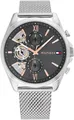 Produktbild: Tommy Hilfiger Herren Uhr Lars 1710646 Silber Grau Skelettiert Edelstahl 44mm
