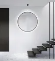 Produktbild: Talos LED-Lichtspiegel, rund, mit indirekter LED Beleuchtung in schwarz matt Ø 100 cm