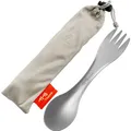 Produktbild: Camping Besteck Outdoor Löffel Gabel Titan Ultraleicht Tragbar Trekking 16,5cm
