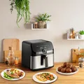 Produktbild: TEFAL EY855D Easy Fry Mega Heißluftfritteuse 2000W Schwarz/Edelstahl